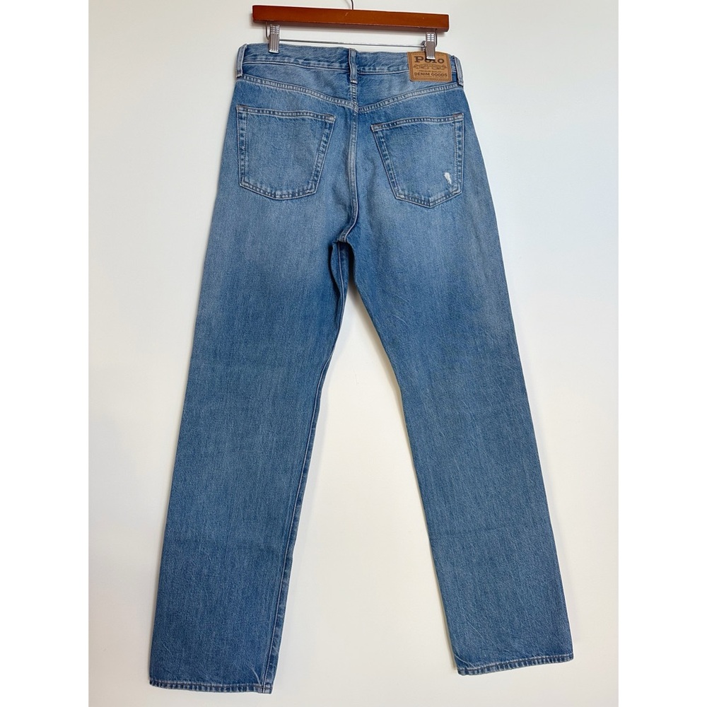 XSOLDX Polo by Ralph Lauren High Rise Relaxed Straight Jeans in Lebec Wash - Picture 3 of 14